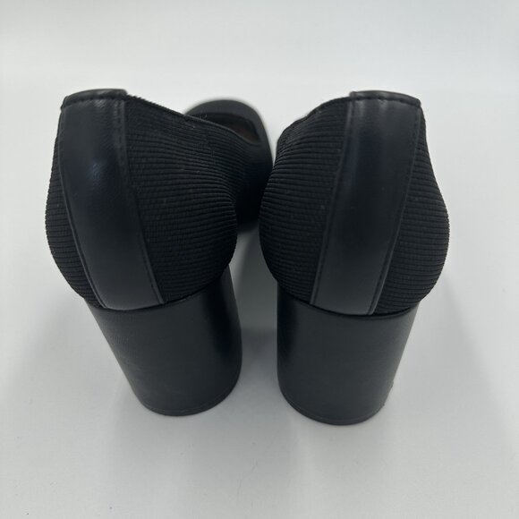 Adrienne Vittadini Brittiny Women’s US 8.5 Black Knit Shoes‎ Chunky Heel Mature - Picture 5 of 11